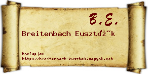 Breitenbach Euszták névjegykártya